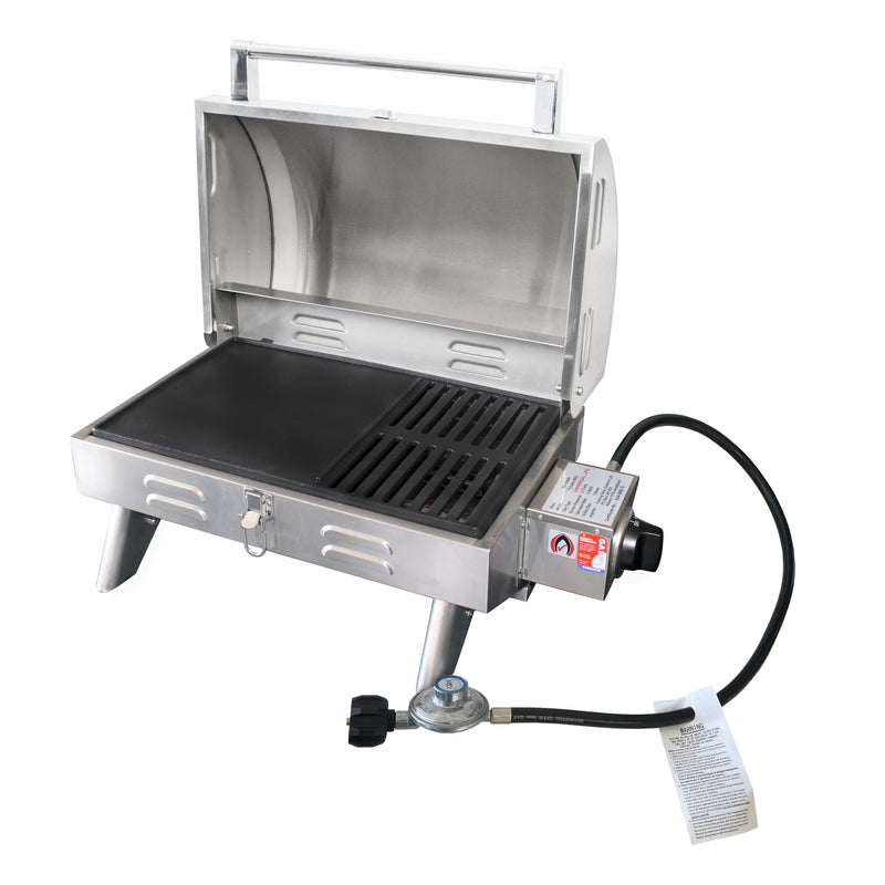 Load image into Gallery viewer, Kiwi Sizzler Gas BBQ - Solid Top 316S/S with Flame Guard
