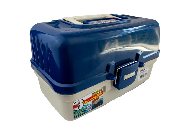 Load image into Gallery viewer, Pro Hunter Three Tray Tackle Box - Blue &amp; Grey
