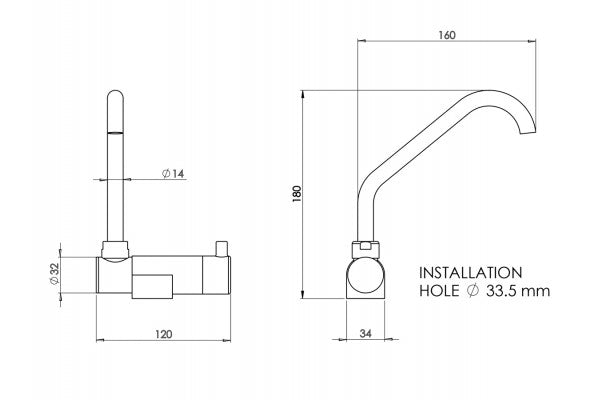 Load image into Gallery viewer, CAN Mixer Hot &amp; Cold Mixer With Folding Bridge Pipe
