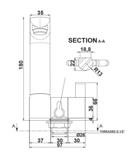 Can Tap Hot And Cold Folding Mixer With Flow Switch