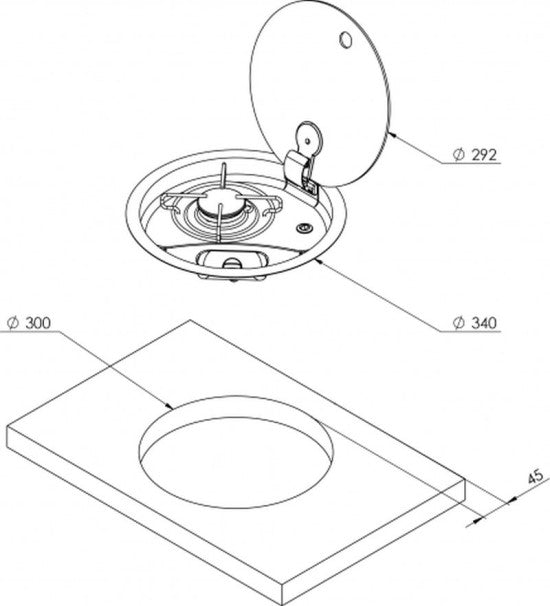 Load image into Gallery viewer, CAN Single Burner Gas Hob in S/S Base &amp; Glass Lid
