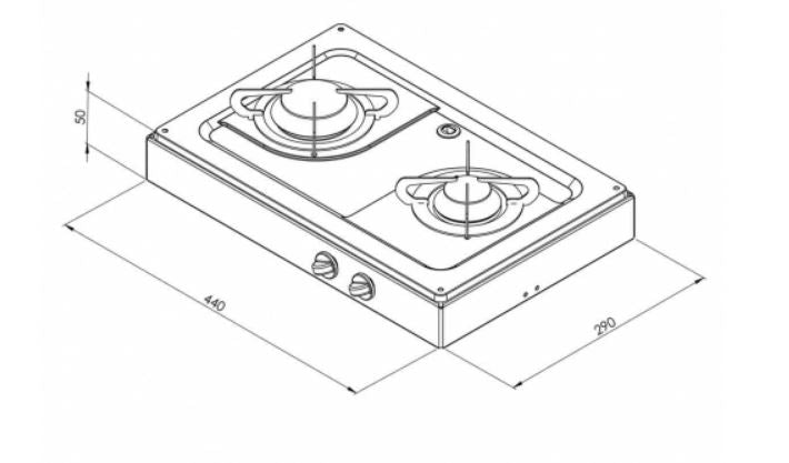 Load image into Gallery viewer, CAN S/S Twin Burner Hob
