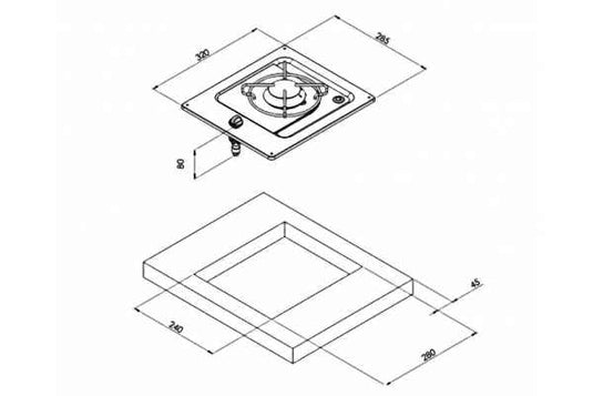 CAN 1 Burner Hob Stainless Steel