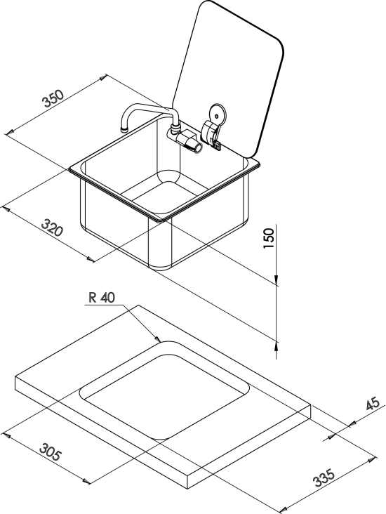 Load image into Gallery viewer, Can Rectangular Sink With Hot &amp; Cold Mixer &amp; Glass Lid
