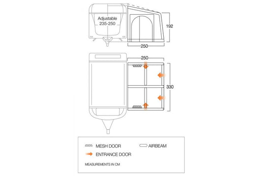 VANGO BALLETTO 330 ELEMENTS PRO AWNING W/ CARPET