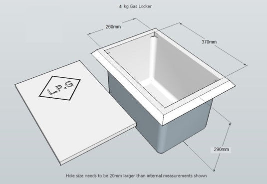 Gas Bottle Locker  (Fibreglass) 4kg LPG