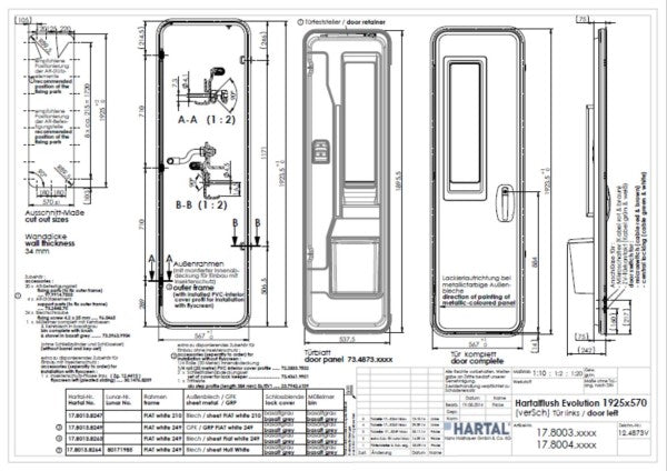 Load image into Gallery viewer, WHITE DOOR &amp; FLYSCREEN LEFT HINGED FIAT WHITE (210) INCL:
