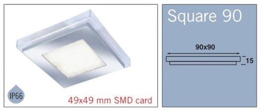 Square 90 36SMD 12V White Light