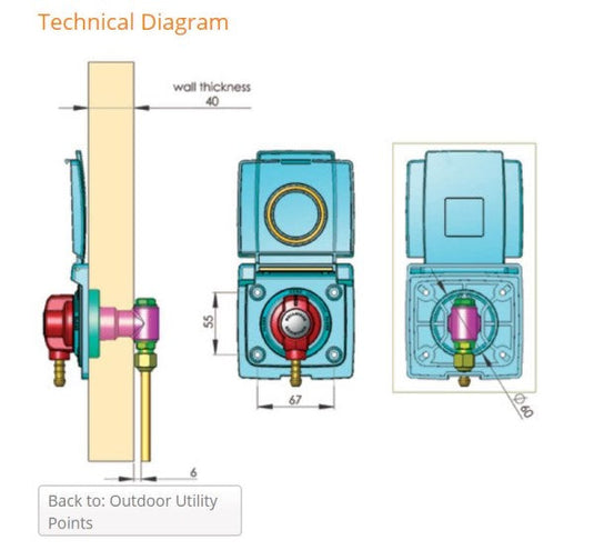 External Gas Point - White