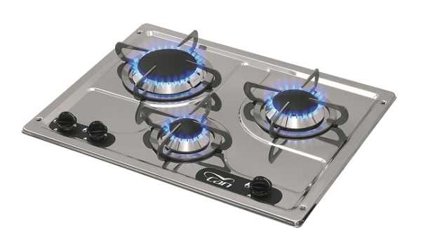 CAN 3 Burner Hob Stainless Steel Marine