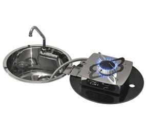 CAN Round Flap Hob Unit C/W S/S Sink