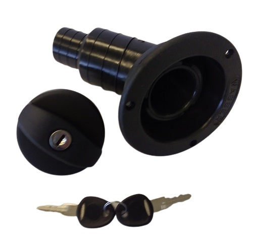 Black Locking Water Filler - Round Cap 40mm