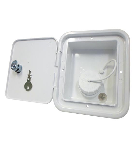 Locking Water Filler with Square Door  40mm - White