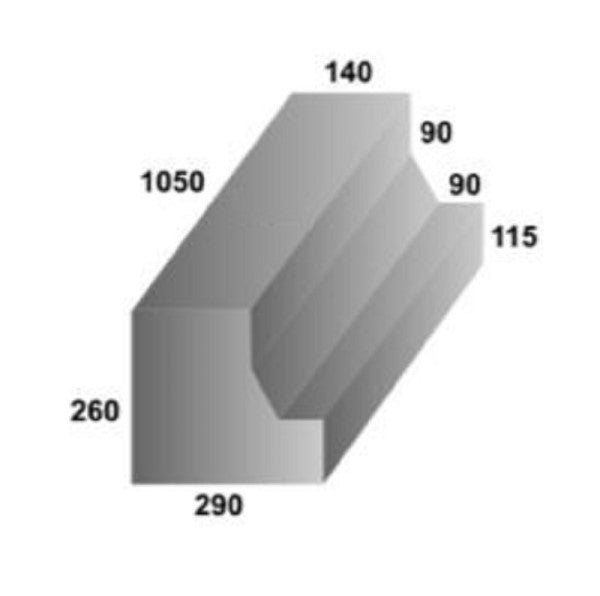 Water Tank - 49 Litre - 1050 x 290 x 260 (Refer Diagram)