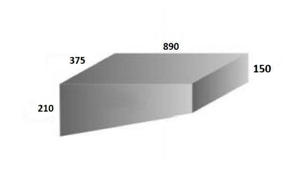 Water Tank - 55 Litre - 890 x 375 x 210/150 (Refer Diagram)