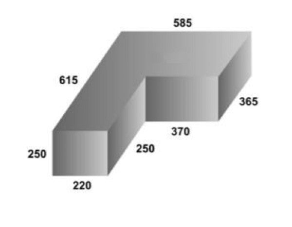 Water Tank - 60 Litre - 615 x 585 x 250 (Refer Diagram)