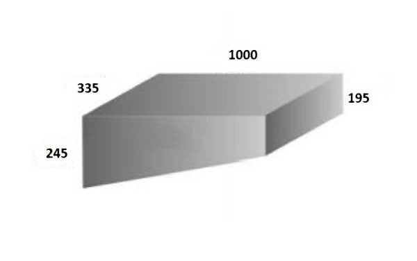 Water Tank - 65 Litre - 1000 x 335 x 245/195 (Refer Diagram)