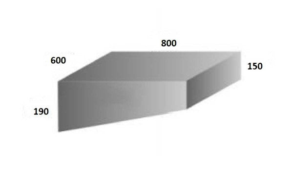 Water Tank - 71 Litre 800 x 600 x 190/150 (Refer Diagram)