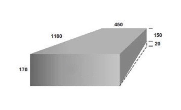 Water Tank - 80 Litre - 1180 x 450 x 170/150 (Refer Diagram)