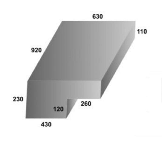 Water Tank - 93 Litre - 920 x 630 x 230 (Refer Diagram)