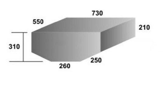 Water Tank - 94 Litre - 550 x 730 x 310 (Refer Diagram)