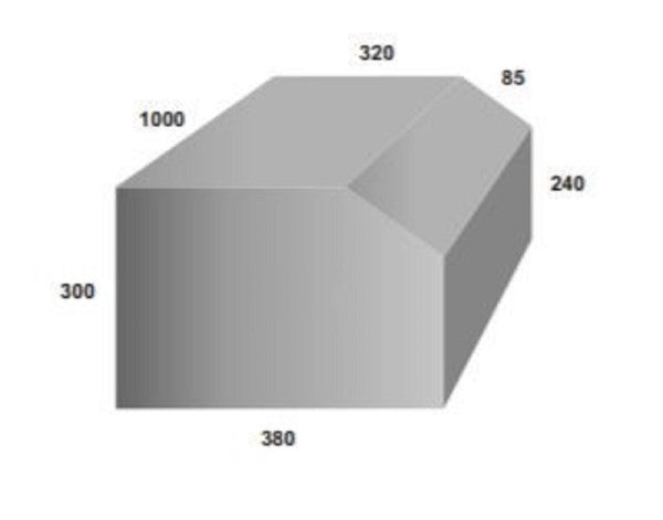 Water Tank - 100 Litre - 1000 x 380 x 300 (Refer Diagram)