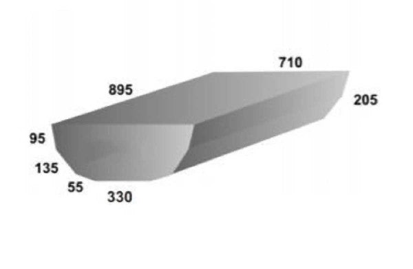 Water Tank - 102 Litre - 895 x 710 x 205 (Refer Diagram)