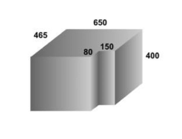 Water Tank - 104 Litre - 650 x 465 x 400 (Refer Diagram)