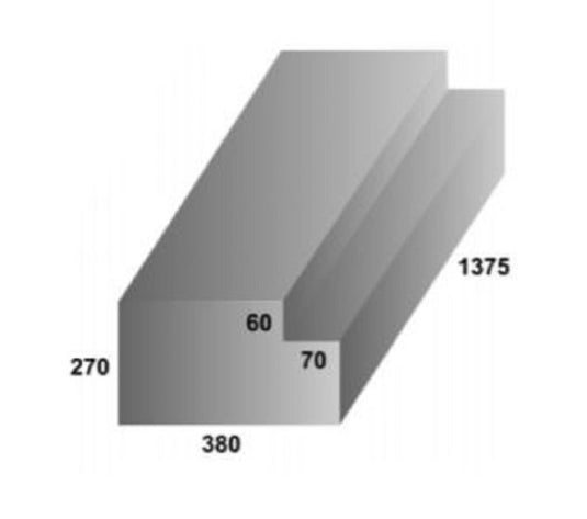 Water Tank - 122 Litre - 1375 x 380 x 270 (Refer Diagram)