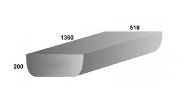 Water Tank - 124 Litre - 1250 x  380 x 300 (Refer Diagram)