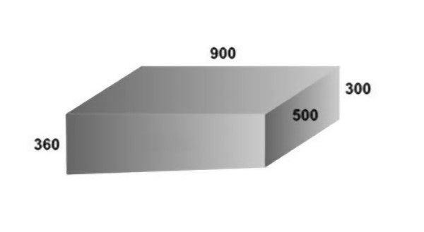 Water Tank - 131 Litre - 900 x 500 x 360/300 (Refer Diagram)