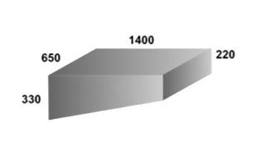 Water Tank- 222 Litre - 1400 x 650 x 330/220 (Refer Diagram)