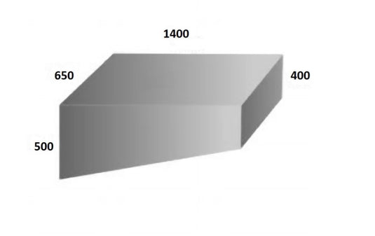 Water Tank- 385 Litre - 1400 x 650 x 500/400 (Refer Diagram)