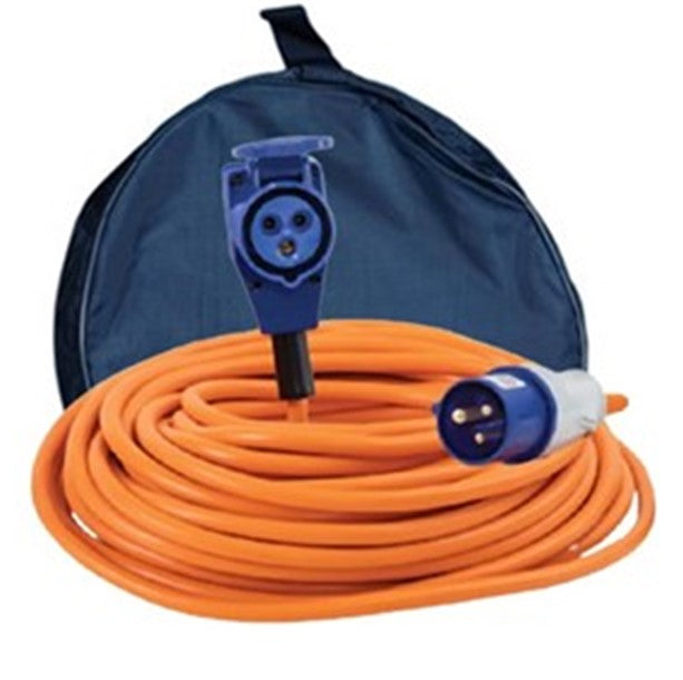 25M MAINS LEAD RIGHT ANGLE & CARRY BAG