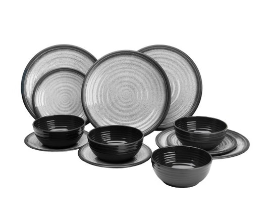 Dinner Set - Granite Grey - 12 Piece Set